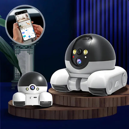 Zevlix Wireless Robot Camera with Dual HD 360 Rotating Lens,Remote APP Control, Indoor Smart Home Security, Night Vision,Watching Pet, Accompanying The Elderly, 2-Way Audio
