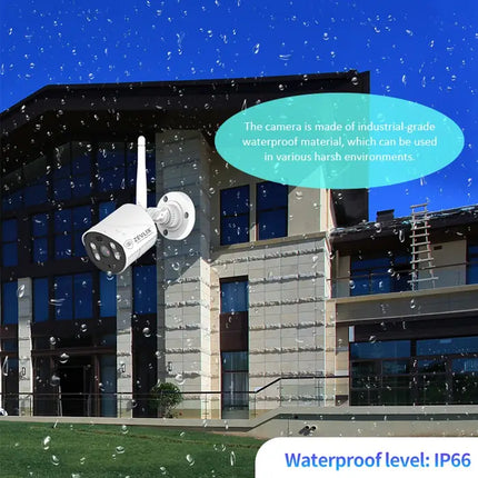 Zevlix  4-Pack Outdoor Wireless Security Camera System,NVR Wireless Recorder Surveillance kit 3MP HD Pixels