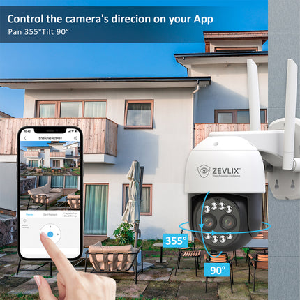 Zevlix  Outdoor Wi-Fi Security Camera 8x Optical Zoom Dual lens Camera 2.5K