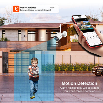 Zevlix  4-Pack Outdoor Wireless Security Camera System,NVR Wireless Recorder Surveillance kit 3MP HD Pixels