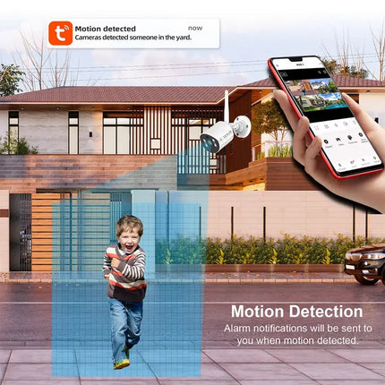 Zevlix 4CH Outdoor Security Camera with 7-inch surveillance screen,NVR Wireless Recorder Surveillance kit 2MP HD Pixels