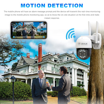 Zevlix  Outdoor Wi-Fi Security Camera 8x Optical Zoom Dual lens Camera 2.5K