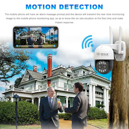 Zevlix  Outdoor Wi-Fi Security Camera 8x Optical Zoom Dual lens Camera 2.5K