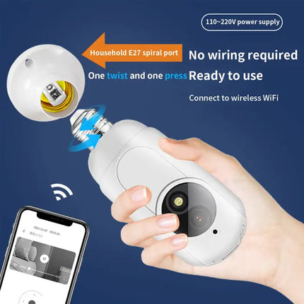 Zevlix 360 ° panoramic HD monitoring bulb camera-White