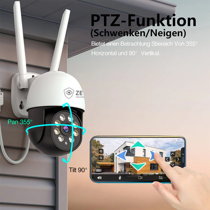 Zevlix  8MP Outdoor PTZ Wifi Security Camera High quality HD camera performance