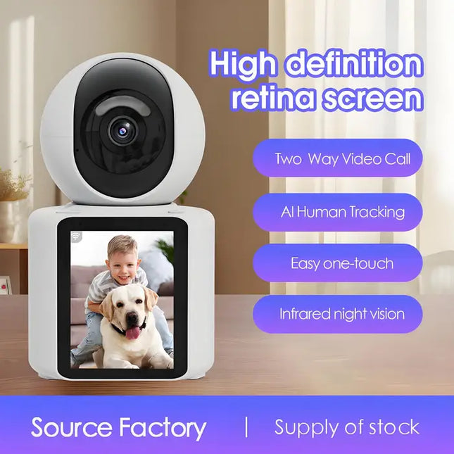 Zevlix  Video call surveillance camera one-click call two-way video call home elderly and child care monitor-White