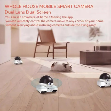 Zevlix Wireless Robot Camera with Dual HD 360 Rotating Lens,Remote APP Control, Indoor Smart Home Security, Night Vision,Watching Pet, Accompanying The Elderly, 2-Way Audio