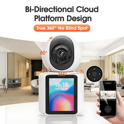 Zevlix  Video call surveillance camera one-click call two-way video call home elderly and child care monitor-White