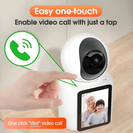 Zevlix  Video call surveillance camera one-click call two-way video call home elderly and child care monitor-White