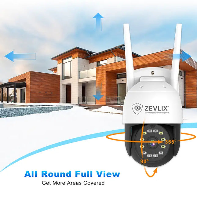 Zevlix 5MP Outdoor PTZ Wifi Security Camera High quality HD camera performance