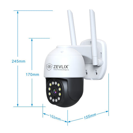 Zevlix  5MP Outdoor PTZ Wifi Security Camera High quality HD camera performance