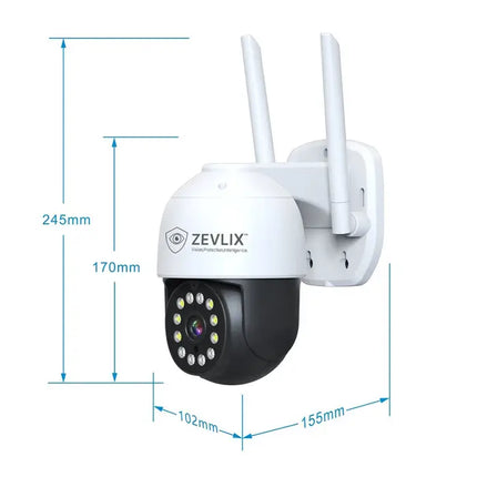 Zevlix 5MP Outdoor PTZ Wifi Security Camera High quality HD camera performance
