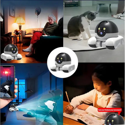 Zevlix Wireless Robot Camera with Dual HD 360 Rotating Lens,Remote APP Control, Indoor Smart Home Security, Night Vision,Watching Pet, Accompanying The Elderly, 2-Way Audio
