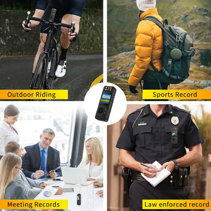 Zevlix  Wireless wifi HD camera 1080 recorder outdoor shooting law enforcement back clip handheld video recorder- Black