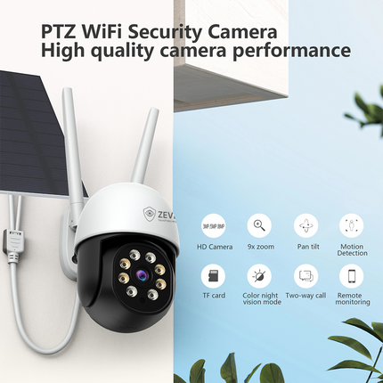 Zevlix  8MP Outdoor PTZ Wifi Security Camera High quality HD camera performance