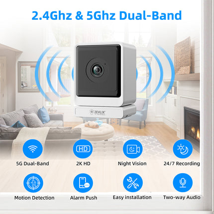 Zevlix  Indoor Security 2.4&5G Hz Window Camera