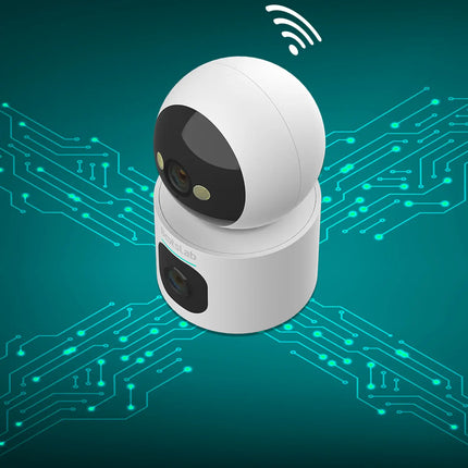 Zevlix  2K Dual-Lens Pan & Tilt WiFi Security Camera | Smart Tracking, Motion Detection, Night Vision, Two-Way Audio, Works with Alexa & Google Assistant