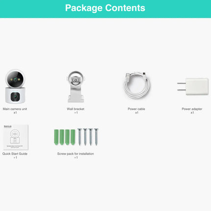 Zevlix  2K Dual-Lens Pan & Tilt WiFi Security Camera | Smart Tracking, Motion Detection, Night Vision, Two-Way Audio, Works with Alexa & Google Assistant