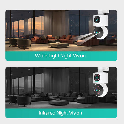 Zevlix  2K Dual-Lens Pan & Tilt WiFi Security Camera | Smart Tracking, Motion Detection, Night Vision, Two-Way Audio, Works with Alexa & Google Assistant