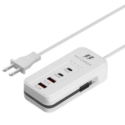 4 Ports (2 USB＋2 Type-C）Charging Adapter Comes with Type-c Cable-White