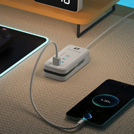 4 Ports (2 USB＋2 Type-C）Charging Adapter Comes with Type-c Cable-White