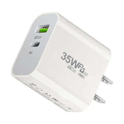 35W Dual Port (USB+Tyep-C) USB Power Adapter Type C Fast Charging Plug