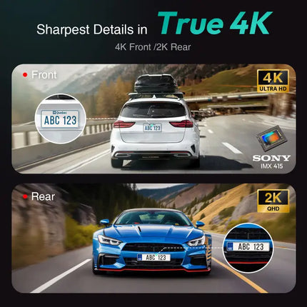 Zevlix 4K Smart Dash Cam Pro Night Vision, Wide-Angle, AI Safety