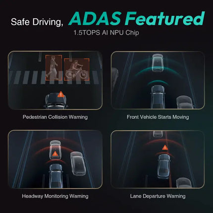 Zevlix 4K Smart Dash Cam Pro Night Vision, Wide-Angle, AI Safety