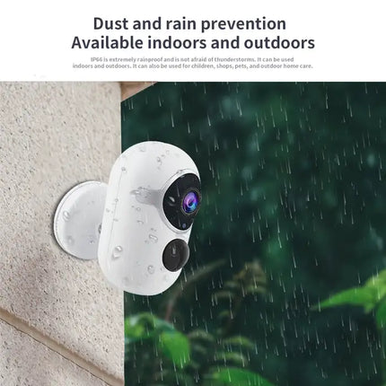 Zevlix  Household wifi high-definition camera solar infrared detection sensing monitor-White