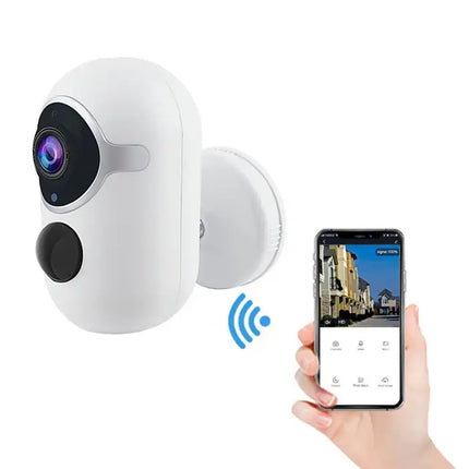 Zevlix  Household wifi high-definition camera solar infrared detection sensing monitor-White