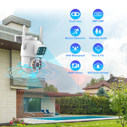 Zevlix  Dual 3MP HD lenses outdoor Camera