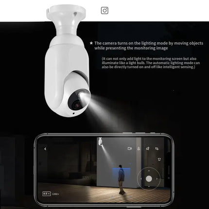 Zevlix 360 ° panoramic HD monitoring bulb camera-White