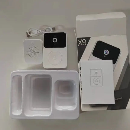 Zevlix Smart Wireless Door Bell Camera Video Wifi Voice Intelligent Visual Doorbell Intercom-White