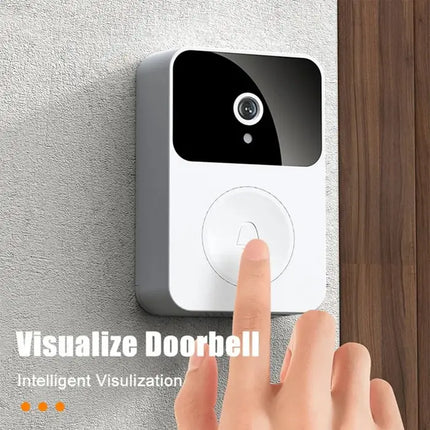 Zevlix Smart Wireless Door Bell Camera Video Wifi Voice Intelligent Visual Doorbell Intercom-White