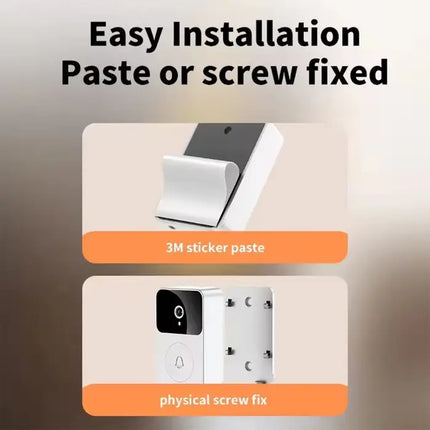 Zevlix Smart Wireless Door Bell Camera Video Wifi Voice Intelligent Visual Doorbell Intercom-White