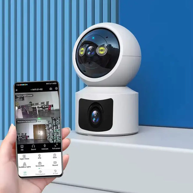 Zevlix  WiFi Wireless Camera, Motion Detection 355° Panorama Dual Band Security HD Camera-White