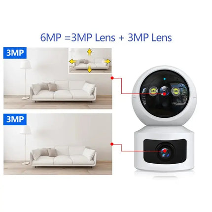 Zevlix  WiFi Wireless Camera, Motion Detection 355° Panorama Dual Band Security HD Camera-White