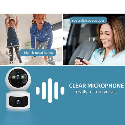 Zevlix  WiFi Wireless Camera, Motion Detection 355° Panorama Dual Band Security HD Camera-White