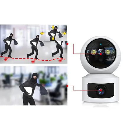 Zevlix  WiFi Wireless Camera, Motion Detection 355° Panorama Dual Band Security HD Camera-White