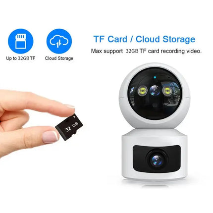 Zevlix  WiFi Wireless Camera, Motion Detection 355° Panorama Dual Band Security HD Camera-White