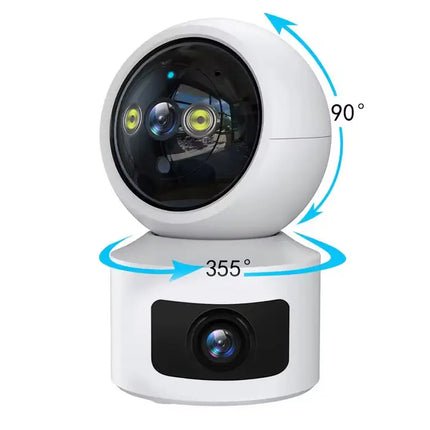 Zevlix  WiFi Wireless Camera, Motion Detection 355° Panorama Dual Band Security HD Camera-White