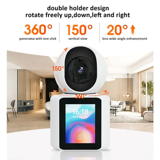 Zevlix WiFi Wireless Camera Two-Way Video/Audio Indoor Camera, Child/Elder/Dog/Pet Camera with Phone App, 1080P Home Security Camera with Night Vision, One-Button Call，Motion Detection, Humanoid Detection-White