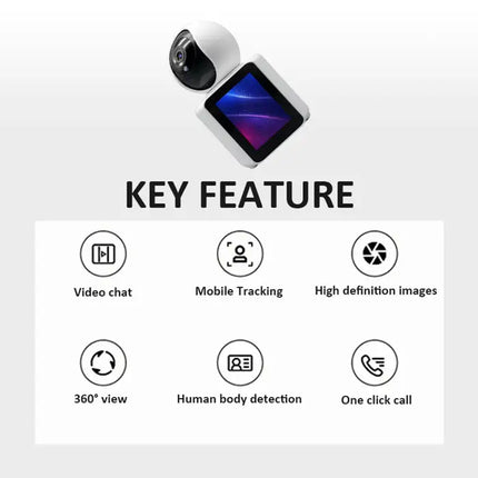 Zevlix WiFi Wireless Camera Two-Way Video/Audio Indoor Camera, Child/Elder/Dog/Pet Camera with Phone App, 1080P Home Security Camera with Night Vision, One-Button Call，Motion Detection, Humanoid Detection-White
