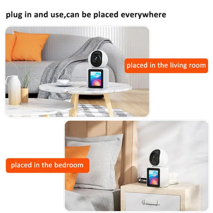 Zevlix WiFi Wireless Camera Two-Way Video/Audio Indoor Camera, Child/Elder/Dog/Pet Camera with Phone App, 1080P Home Security Camera with Night Vision, One-Button Call，Motion Detection, Humanoid Detection-White