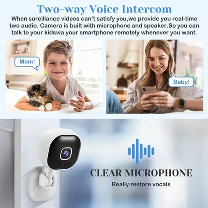 Zevlix  A3 Wireless Surveillance Camera Home Indoor Wifi Monitor 1080 HD Security Network Camera-White