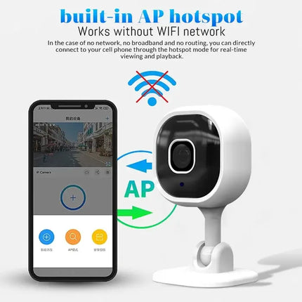 Zevlix  A3 Wireless Surveillance Camera Home Indoor Wifi Monitor 1080 HD Security Network Camera-White