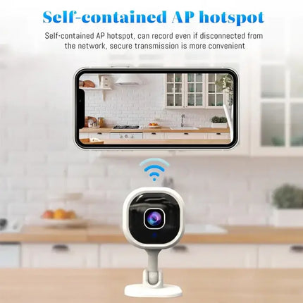 Zevlix  A3 Wireless Surveillance Camera Home Indoor Wifi Monitor 1080 HD Security Network Camera-White