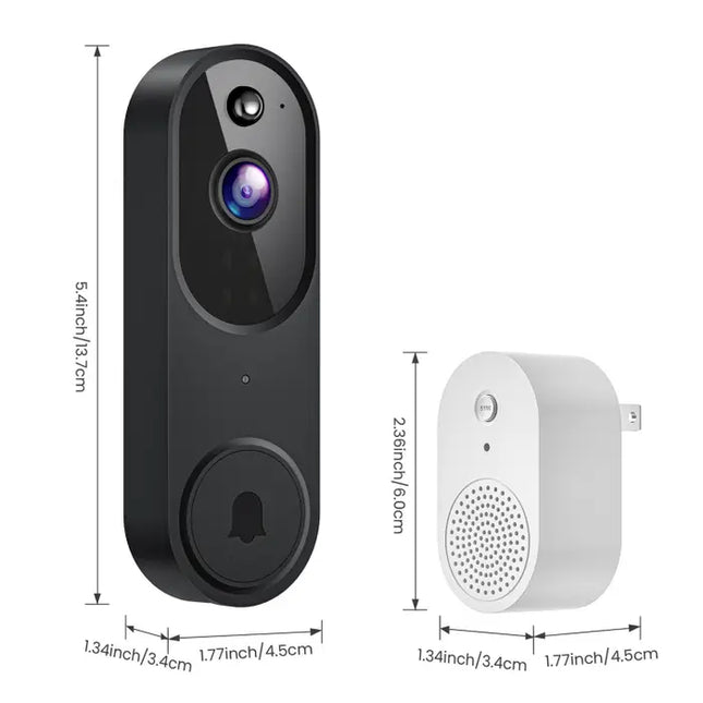 Zevlix 1080P Wireless Video Doorbell Camera, AI Human Detection, Live View, Night Vision, Chime Ringer, Instant Alerts, 2.4G WiFi，Plug Type Ringtone