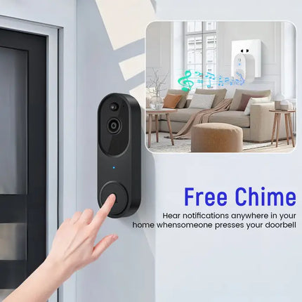 Zevlix 1080P Wireless Video Doorbell Camera, AI Human Detection, Live View, Night Vision, Chime Ringer, Instant Alerts, 2.4G WiFi，Plug Type Ringtone