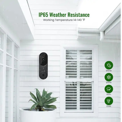 Zevlix 1080P Wireless Video Doorbell Camera, AI Human Detection, Live View, Night Vision, Chime Ringer, Instant Alerts, 2.4G WiFi，Plug Type Ringtone
